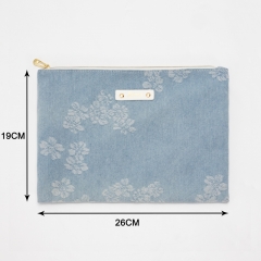 Flat Pouch Cosmetic Bag Denim fabric (100% Cotton) - CBO082