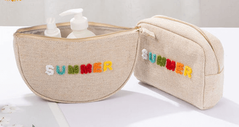 Jute makeup bag