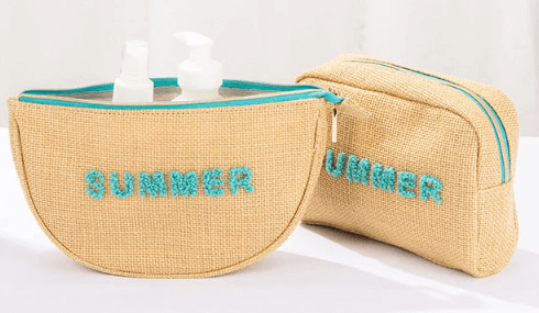 Jute cosmetic bag