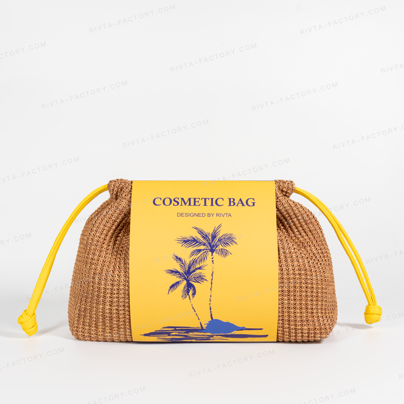 Braid Drawstring Bag Made Of Straw - CBO103