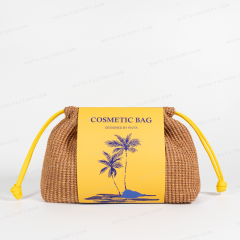 Braid Drawstring Bag Made Of Straw - CBO103