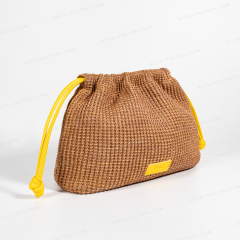 Braid Drawstring Bag Made Of Straw - CBO103