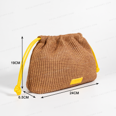 Braid Drawstring Bag Made Of Straw - CBO103