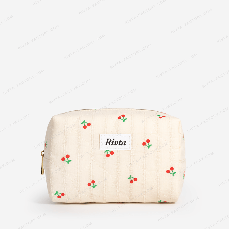 Medium Quilted Cosmetic Bag Linen Cotton - CBC201
