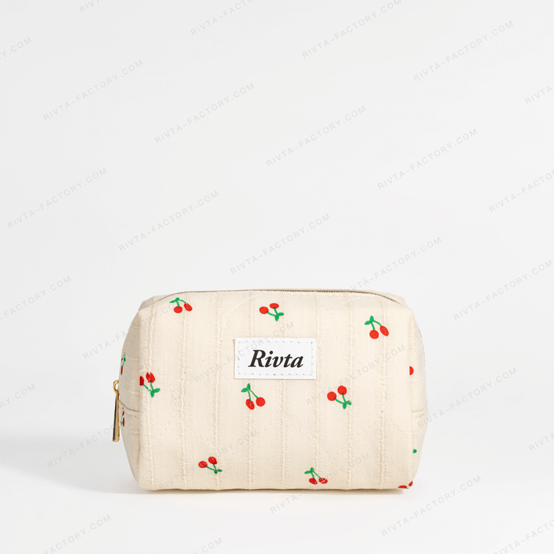 Small Quilted Cosmetic Bag Linen Cotton - CBC202